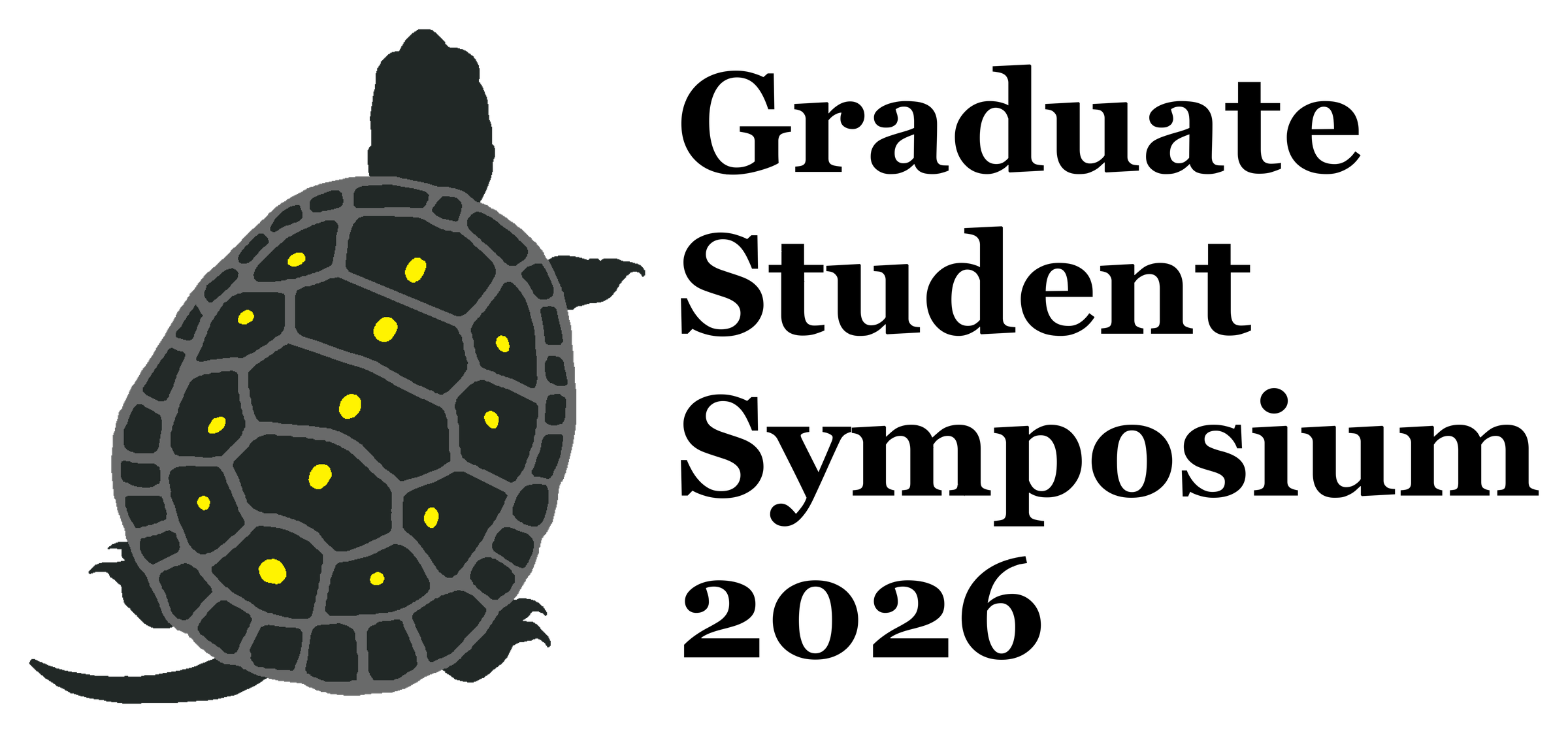 Emily LePrell’s University of Georgia Graduate Student Symposium 2026 logo featuring a spotted turtle and black lettering